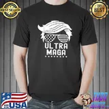 Ultra Maga Donald Trump Joe Biden Republican America Flag T-Shirt