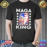 Ultra maga king Trump vintage American us flag antI Biden shirt