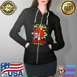 Ultra maga pro Trump skull wearing indian headdress Full Zip Hooded