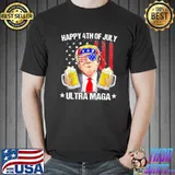 Ultra maga proud pro Trump happy 4th of july us flag shirt