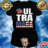 Ultra Mega Patriotic Trump Republicans USA Flag Apparel Tee Premium T-Shirt Ladies tee