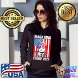 Ultramaga the great ultra maga king Trump flag 4th july Hoodie