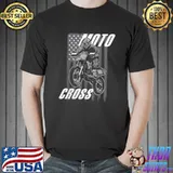 US Flag Dirtbike Motocross MX T-Shirt
