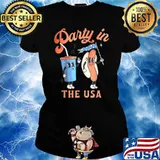 Vintage Party in the USA 4th of July Men Women Clothing T-Shirt Ladies tee