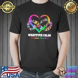 Whatever Color Cancer Sucks Butterfly Heart shirt
