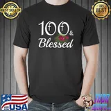 100th & Blessed Womens One Hundred Birthday Christian T-Shirt
