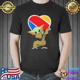 Baby Yoda dabbing southwest airlines shirt