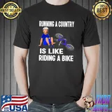 Biden Falls Off Bike Joe Biden Falling Off His Bicycle Funny Premium T-Shirt