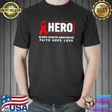 Blood Cancer Hero - Red Ribbon, Blood Cancer Awareness faith hope love T-Shirt