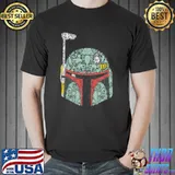 Boba fett silhouette helmet fill graphic Star wars shirt