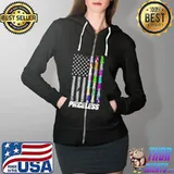 Cancer Priceless America Flag Shirt Full Zip Hooded