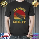 Canoe dog it canoeing vintage kayak T-Shirt