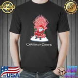 Christmas is coming santa candy cane throne shirt