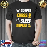 Coffee chess sleep repeat chess girl shirt