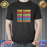 Colorful art text the cars band shirt