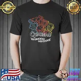 Cuphead the delicious last course neon group poster shirt