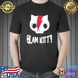Cute cat glam rock and roll shirt