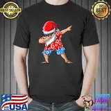 Dabbing Santa Christmas In July Boys Men Hawaiian Xmas Dab T-Shirt
