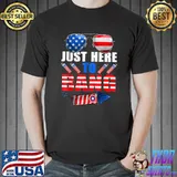 Funny 4th of July just here to bang with firecracker T-Shirt