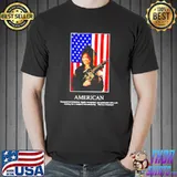 funny America flag and gun a job working for a weapons manufacturing shirt