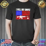 funny Gun I Will Not Comply Flag American shirt