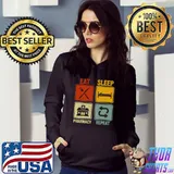Funny Retro Design For Pharmacist Eat Sleep Pharmacy Repeat Premium T-Shirt Hoodie
