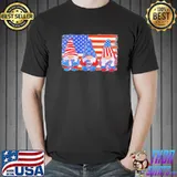 Gnomes patriotic American flag cute gnomes 4th of july shirt