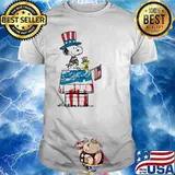 Happy independence day snoopy woodstock america flag shirt