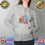 Hello Fifth Grade Leopard Tie Dye Pencil T-Shirt Full Zip Hooded