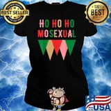 Ho Ho Homosexual Christmas Holiday Gay T-Shirt Ladies tee