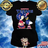 Houston texans let's play Football together Snoopy NFL s Ladies tee