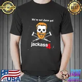 Jackass skull and crutches logo graphic shirt