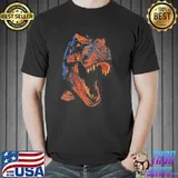 Jurassic park orange trex head roaring jurassic world dominion shirt