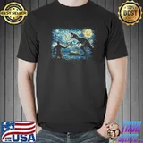 Jurassic world starry night van gogh art design shirt