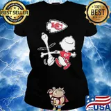 Kansas Chiefs Snoopy and charliebrown dancing s Ladies tee