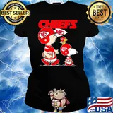 Kansas city Chiefs let's play Football together Snoopy NFL s Ladies tee