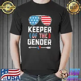 Keeper of the gender reveal 4th of july us flag sunglasses shirt