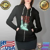 Land of the Free Skull Blood Shirt Full Zip Hooded