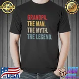Mens GRANDPA THE MAN THE MYTH THE LEGEND Men Gift Father's Day T-Shirt