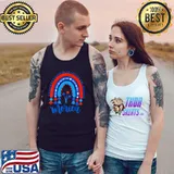Merica Rainbow American Flag Independence Day Patriotic US T-Shirt Tank Top