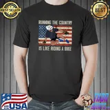Merry 4th of July Biden Bike Bicycle falls Off funny memes T-Shirt