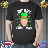 Merry christmas Joe Biden leprechaun clover st patrick's day shirt