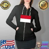 Monaco Flag T-Shirt Full Zip Hooded