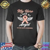 My Hero Is Now My Angel Uterine Cancer Awareness T-Shirt