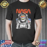 Nasa astronaut moon reflection vintage retro gift s Unisex