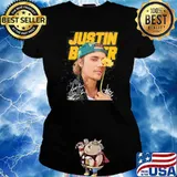 New signature justin Bieber flower retro s Ladies tee