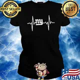 New york giants heartbeat American Football team s Ladies tee
