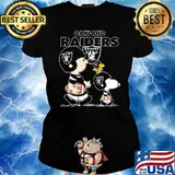 Oakland raiders let's play Football together Snoopy NFL s Ladies tee