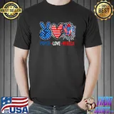 Peace Love Merica Shirt 4th Of July Us Flag Fireworks T-Shirt