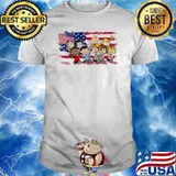 Peanuts snoopy woodstock america flag shirt
